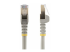 StarTech.com 2m CAT6A Ethernet Cable, 10 Gigabit Shielded Snagless RJ45 100W PoE Patch Cord, CAT 6A 10GbE STP Network Cable w/Strain Relief, Grey, UL Certified Wiring/TIA - Framsidan